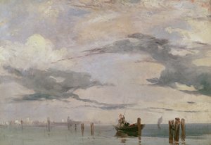 Udsigt over lagunen nær Venedig, 1826